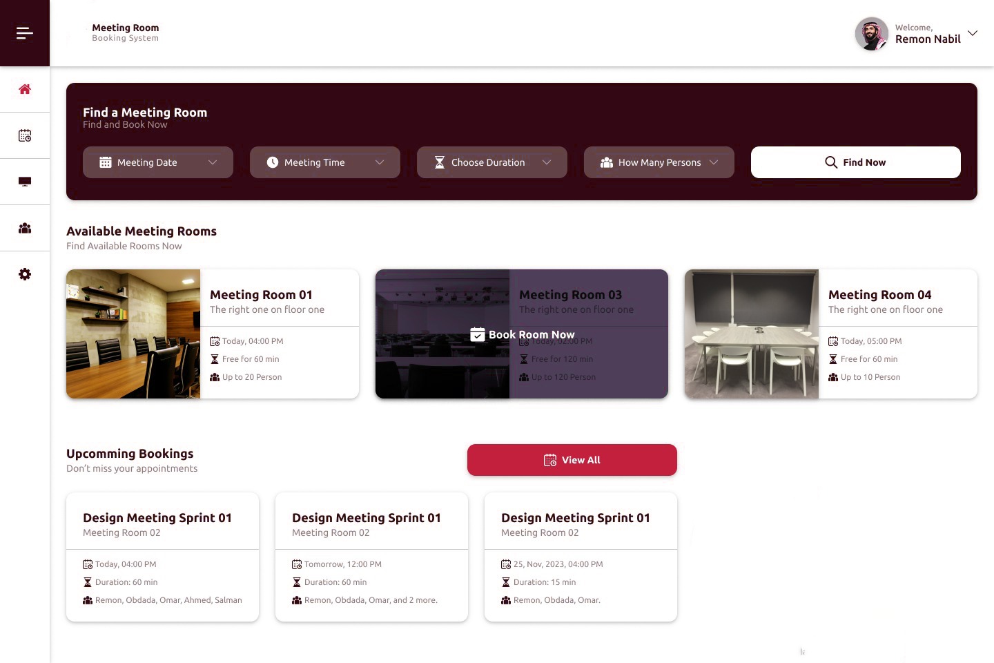 نظام حجز غرف الاجتماعات